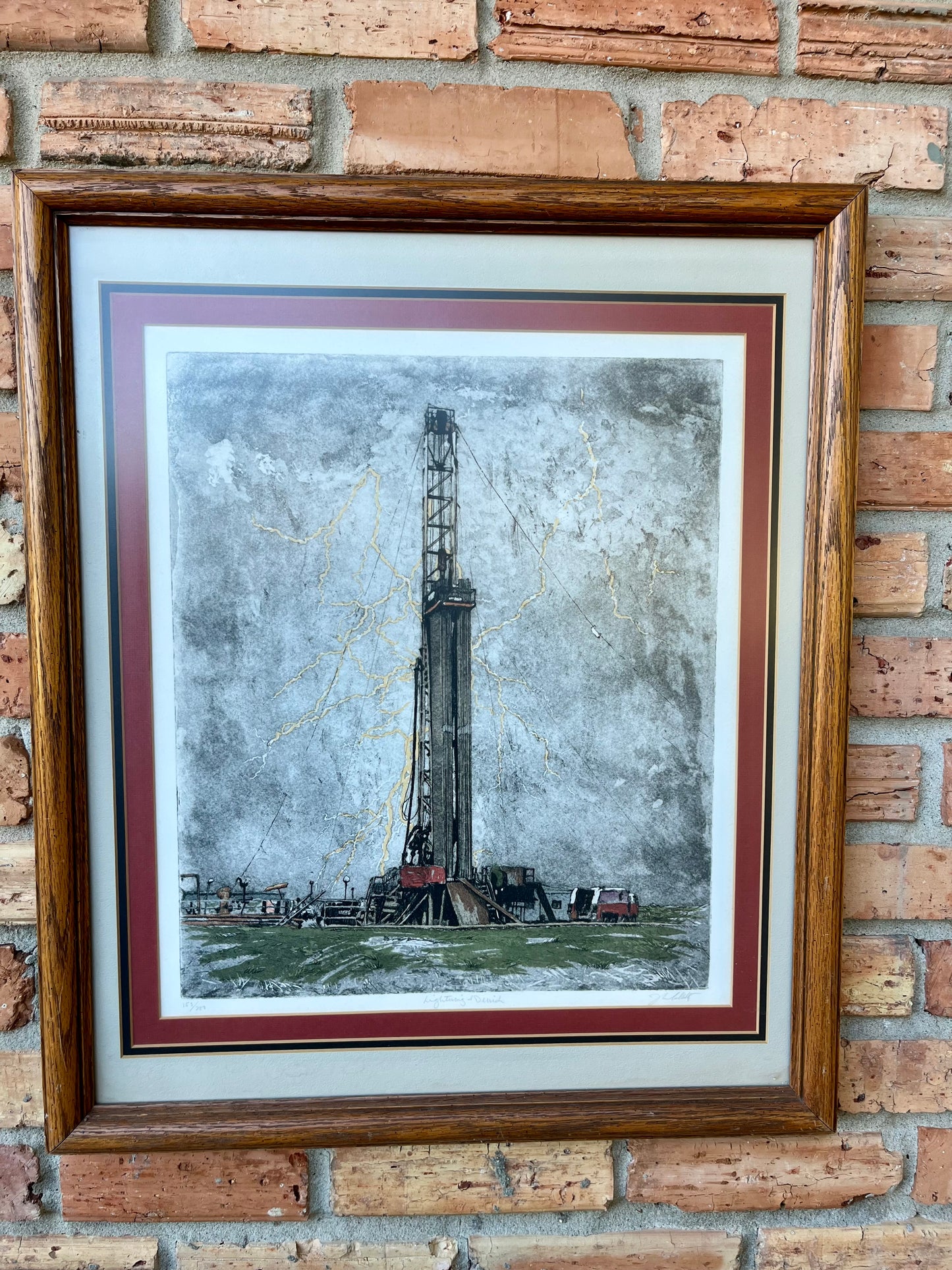 Lightning & Derrick — John Collette | Original Drypoint Etching with Aquatint #153/200