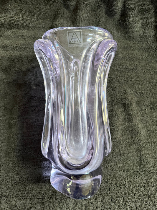 Art Vannes France Crystal Vase — Freeform Mid-Century Modern Design