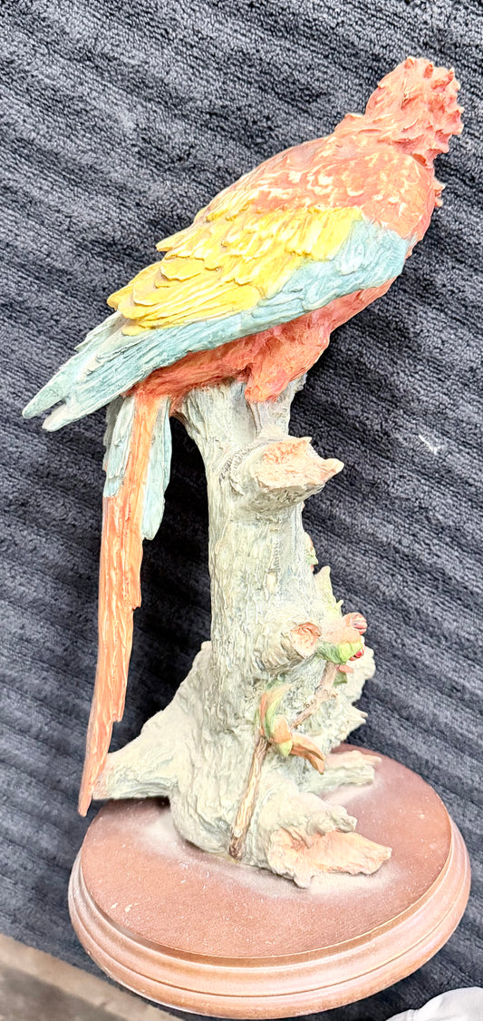 Macaw Parrot Figurine | Hand-Painted Cold-Cast Porcelain | Taiwan Studio Copy