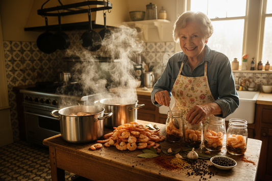 Granny Pickling Shrimp