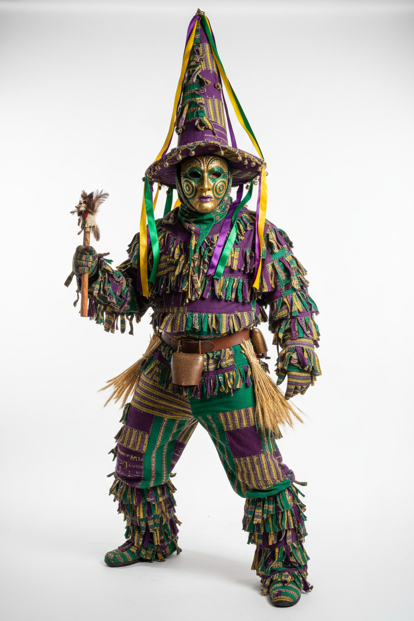 Mardi Gras Air Dancer - 7ft Masked Colorful Uniform
