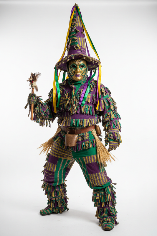 Mardi Gras Air Dancer - 7ft Masked Colorful Uniform