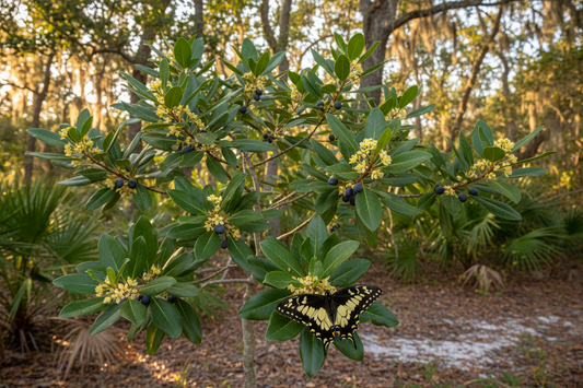 Red Bay (Persea borbonia) — native aromatic evergreen tree, Cajun Prairie Heritage, Big Mamou Enterprises