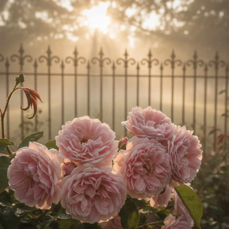 French & European Settler Heritage — Heirloom Rose at Dawn