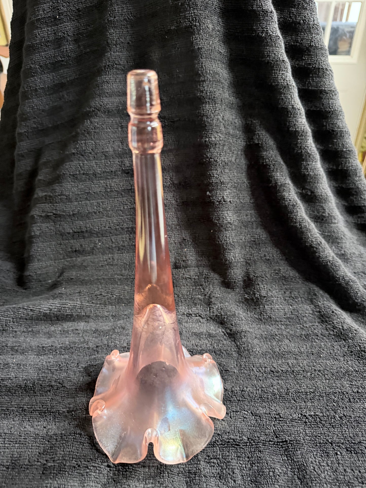 Fenton Velva Rose Stretch Glass 4-Horn Epergne — 75th Anniversary Edition (1980)