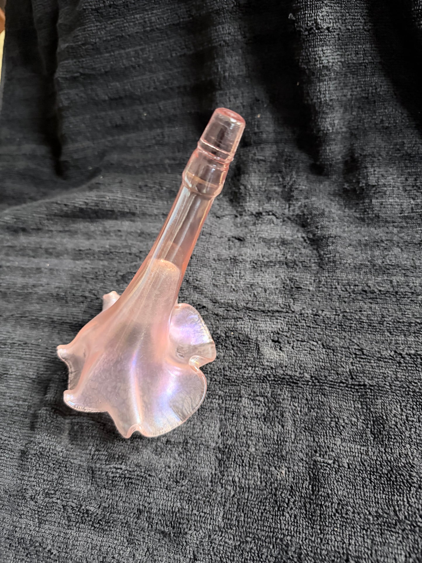 Fenton Velva Rose Stretch Glass 4-Horn Epergne — 75th Anniversary Edition (1980)