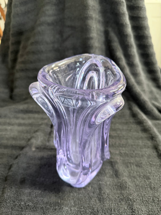 Art Vannes France Crystal Vase — Freeform Mid-Century Modern Design