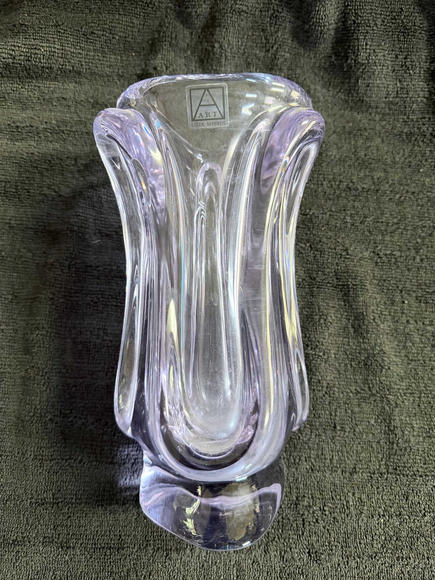 Art Vannes France Crystal Vase — Freeform Mid-Century Modern Design
