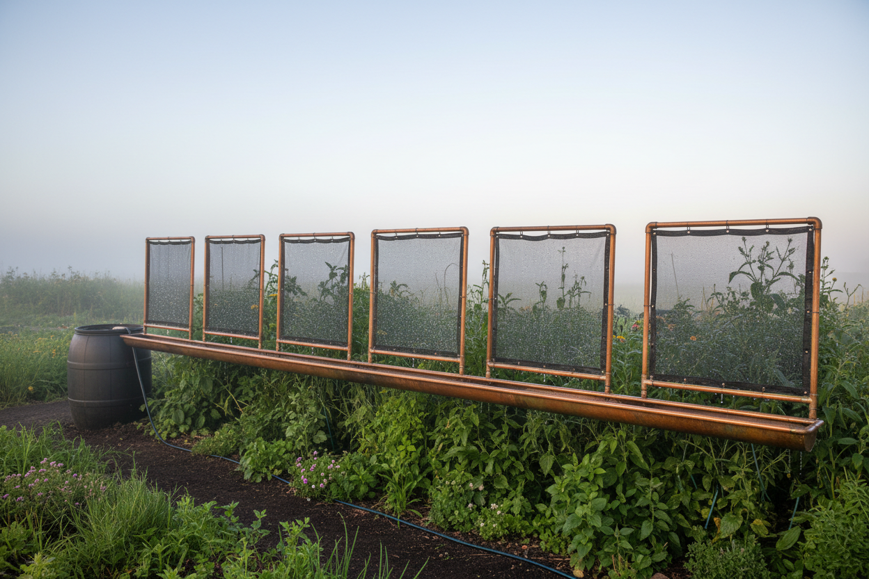 Heritage Dew Collection System — Copper & Stainless | Jardin Healing Garden