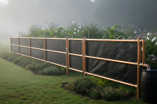 Perimeter Atmospheric Water Fence — Copper Frame & Stainless Mesh | Jardin Healing Garden