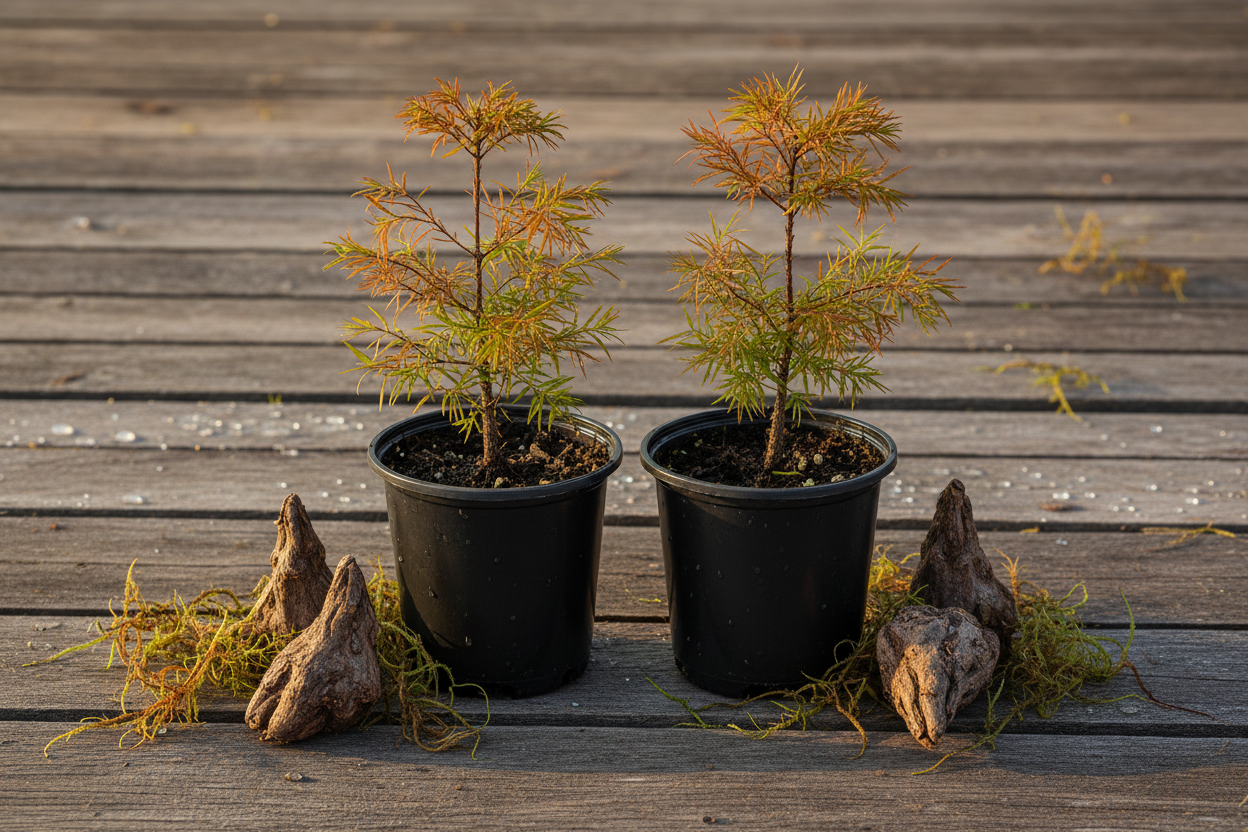 Bald Cypress Two Sizes with Knees