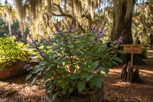 Holy Basil Tulsi (Ocimum tenuiflorum) — Basilic Sacré | Cajun Traiteur Sacred Herb | Big Mamou Enterprises
