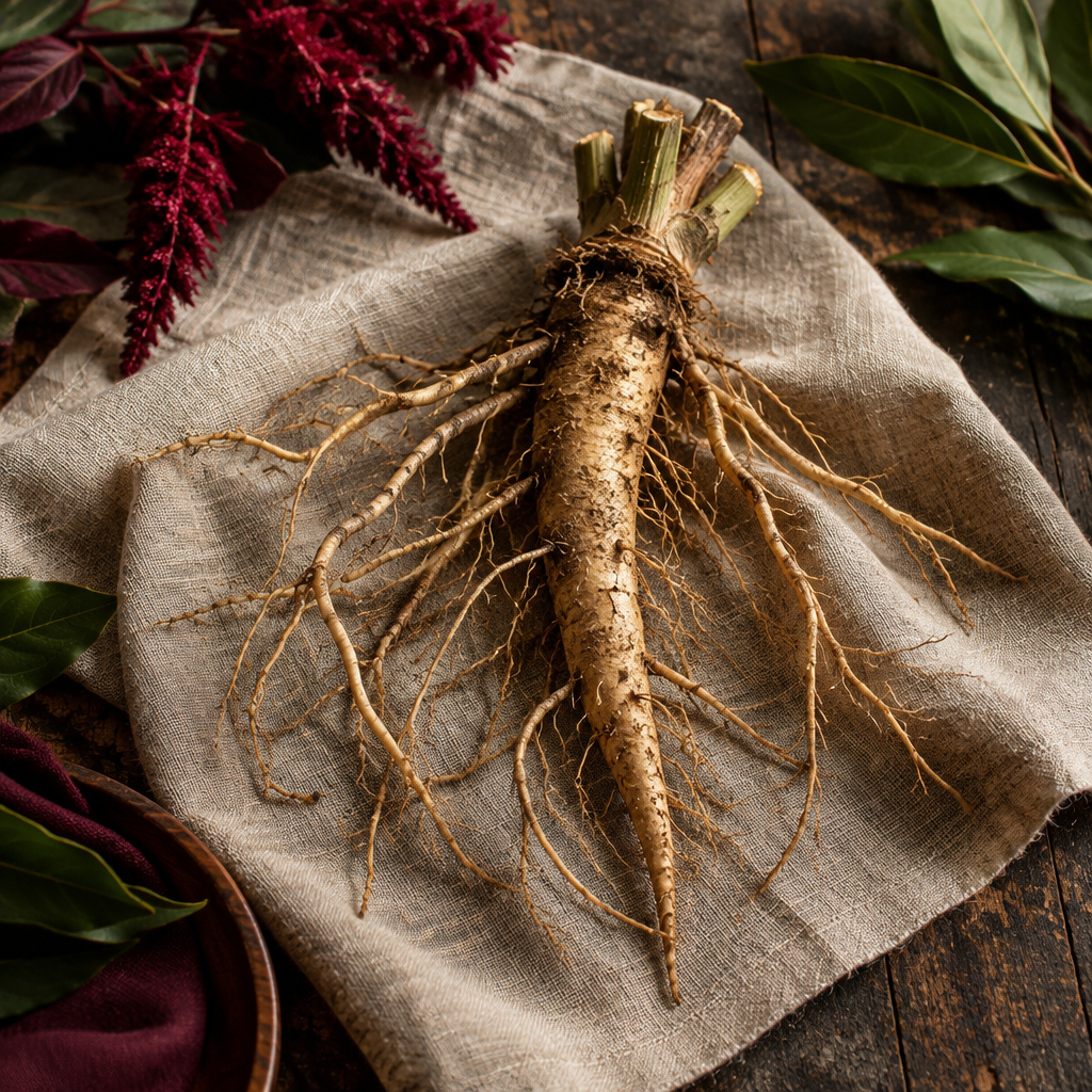 Okra root illustration