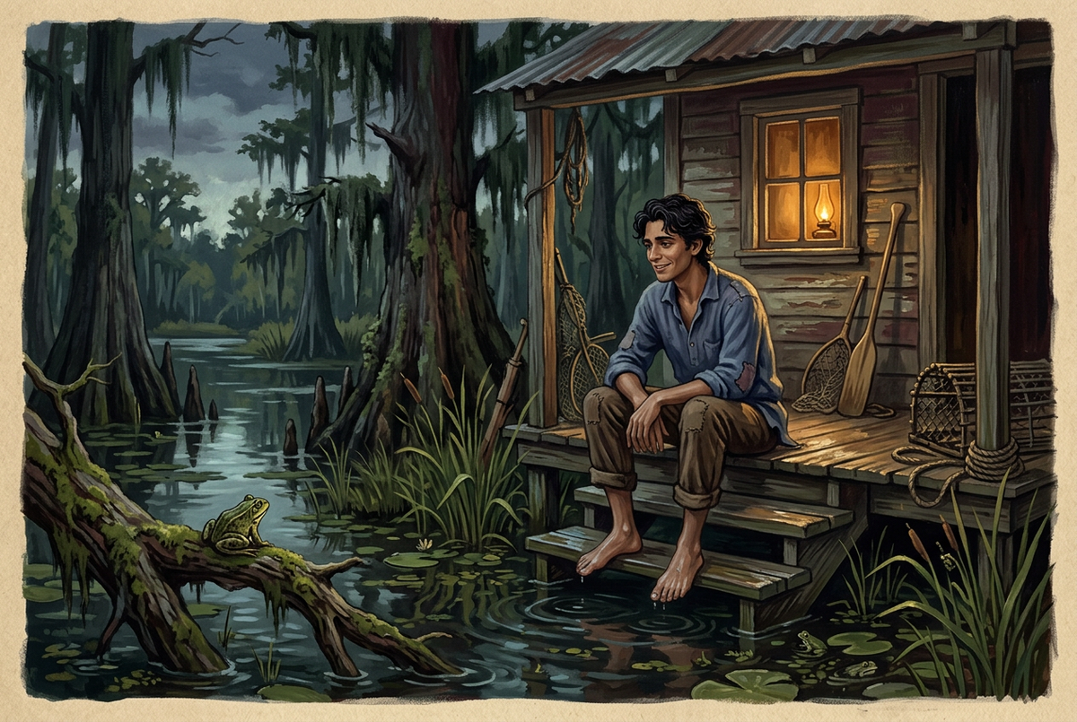 Ti-Jacques at his bayou camp